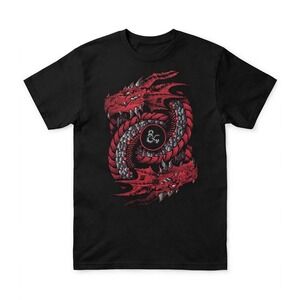 Dungeons and Dragons T-Shirt Mens 2XL Red Dragon Ouroboros D&D Logo 2021